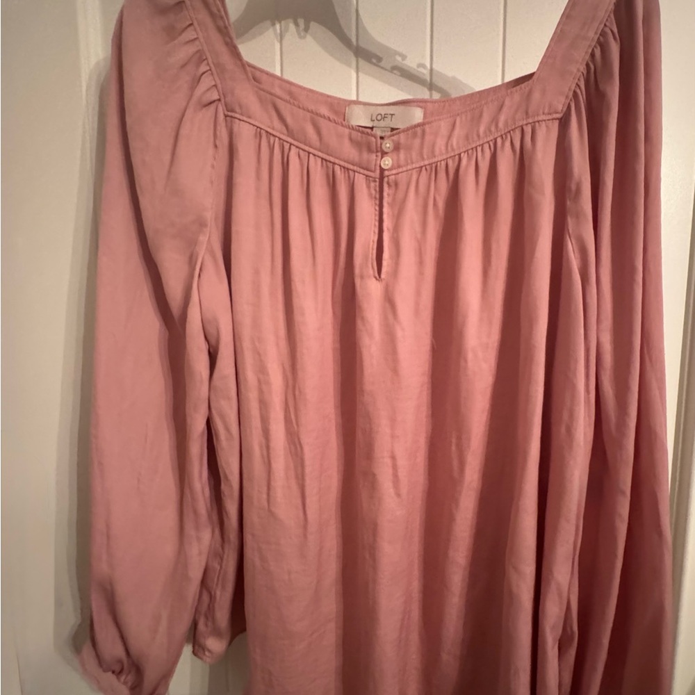 LOFT Blush Pink Peasant Blouse